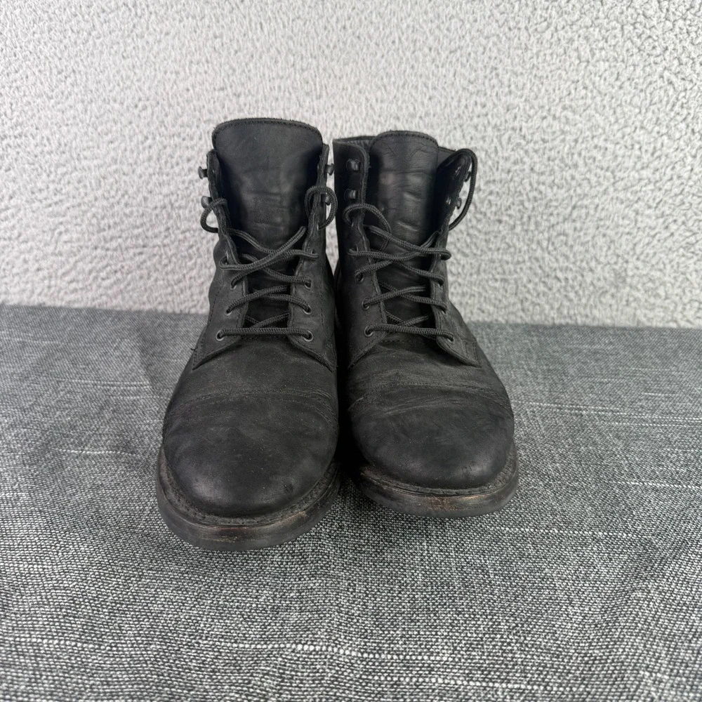 Thursday Boot Co Captain Boot Mens 10.5 Black Matte Leather Lace Up Cap Toe
